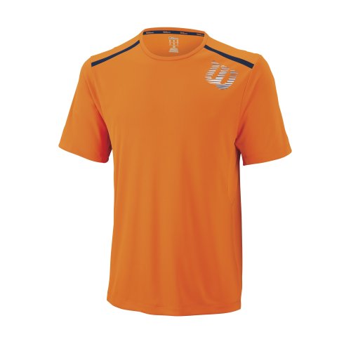 Wilson Spring Linear Blur Print Crew T-Shirt Men clementine-navy-clementine L