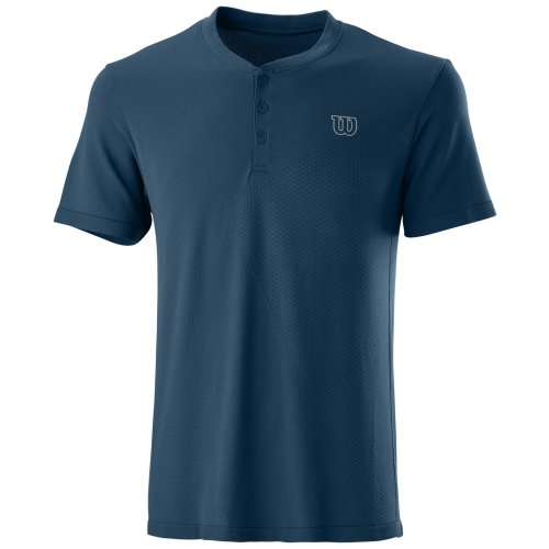 Wilson Power Seamless Henley II T-Shirt Men majolica blue S