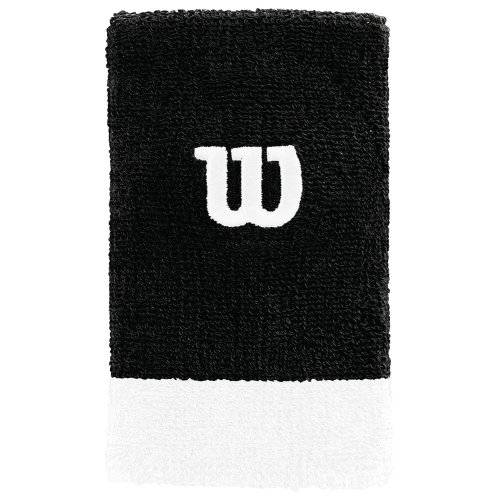 Wilson Extra Wide Wristband 2er Pack black-white-white