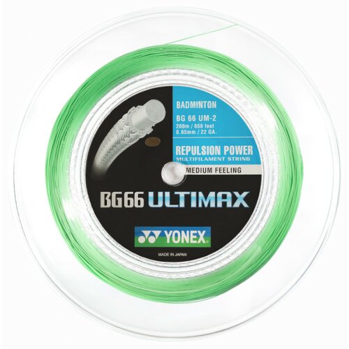 Yonex BG66 Ultimax ( 200m Rolle ) pastel grün 0,65 mm Badmintonsaite