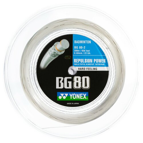 Yonex BG80 ( 200m Rolle ) weiß 0,68 mm Badmintonsaite