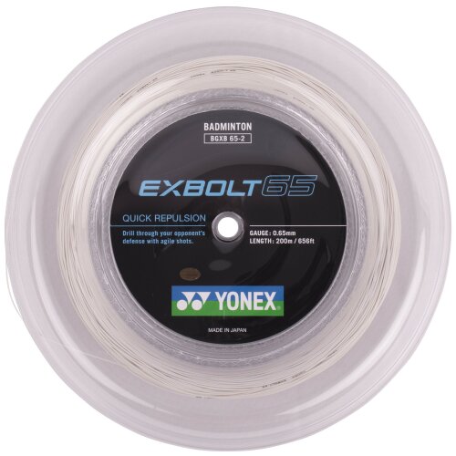 Yonex Exbolt 65 ( 200m Rolle ) weiß 0,65 mm Badmintonsaite