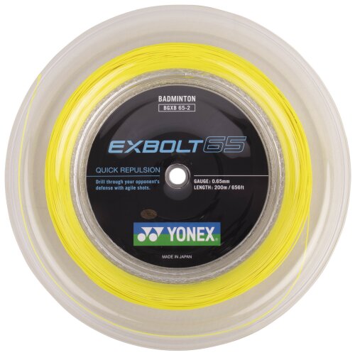 Yonex Exbolt 65 ( 200m Rolle ) gelb 0,65 mm Badmintonsaite