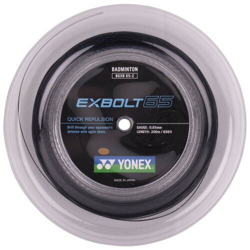 Yonex Exbolt 65 ( 200m Rolle ) schwarz 0,65 mm Badmintonsaite