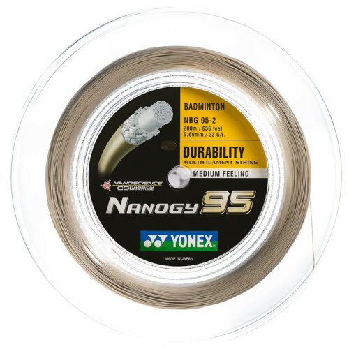 Yonex Nanogy 95 ( 200m Rolle ) silber grau 0,69 mm Badmintonsaite