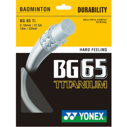 Yonex BG65 Ti (10m Set ) weiß 0,70 mm Badmintonsaite