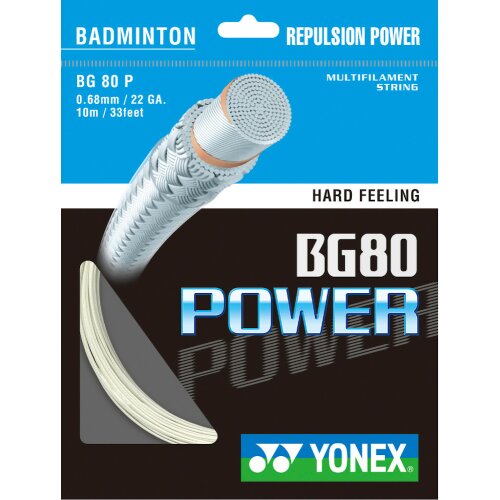 Yonex BG80 Power ( 10m Set ) weiß 0,68 mm Badmintonsaite