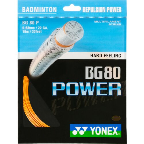 Yonex BG80 Power ( 10m Set ) bright orange 0,68 mm Badmintonsaite