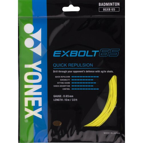 Yonex Exbolt 65 ( 10m Set ) gelb 0,65 mm Badmintonsaite