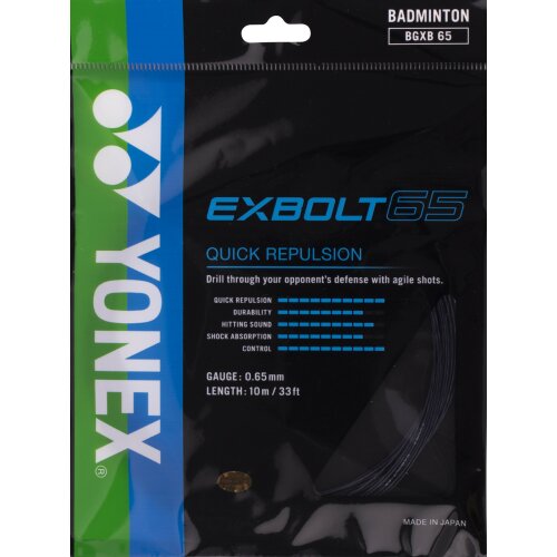 Yonex Exbolt 65 ( 10m Set ) schwarz 0,65 mm Badmintonsaite