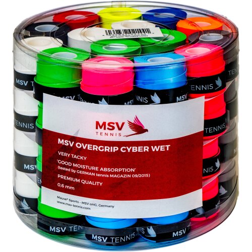 MSV Overgrip Cyber Wet 60er 10 Farben gemischt, inkl. schwarz und weiss