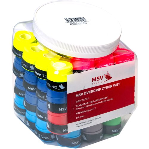 MSV Overgrip Cyber Wet 70er 10 Farben gemischt im Candy-Gefäß