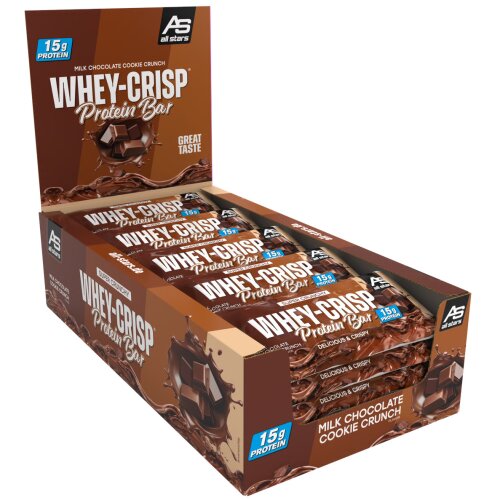 All Stars Whey-Crisp Protein - Milk Chocolate Cookie Crunch Riegel (25er Pack)