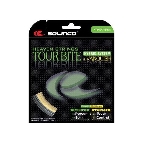 Solinco Tour Bite 6,8m + Vanquish 6,3m silber / natur