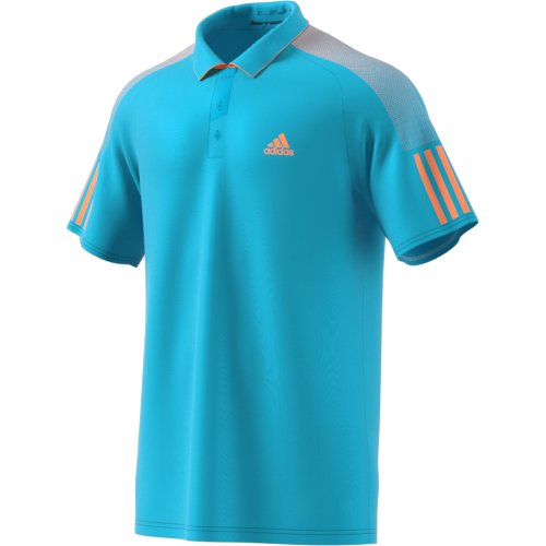 Adidas Barricade Polo-Shirt Men samba blue-glow orange M