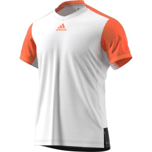 Adidas Melbourne Line Tee Men white-glow orange-black